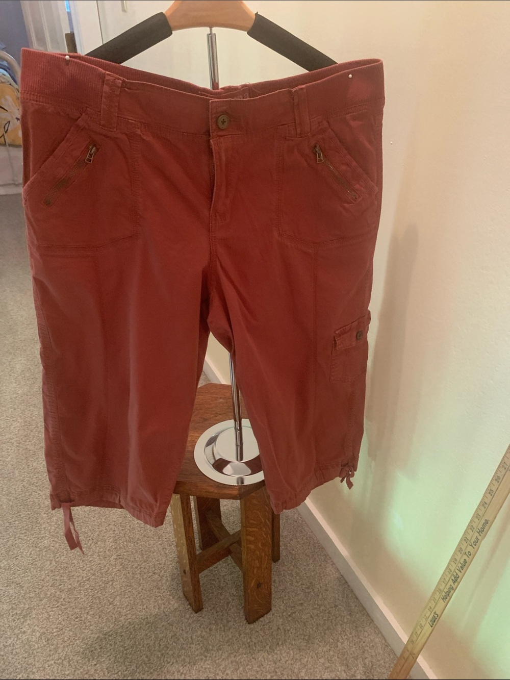 Sonoma Rust Red Cargo Bermudas